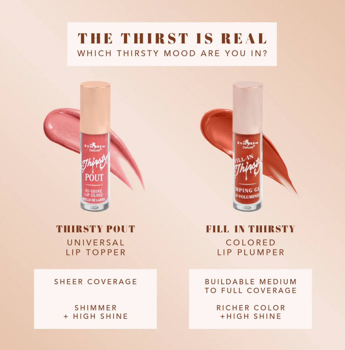 Fill In Thirsty Colored Plumping Gloss - Italia Deluxe