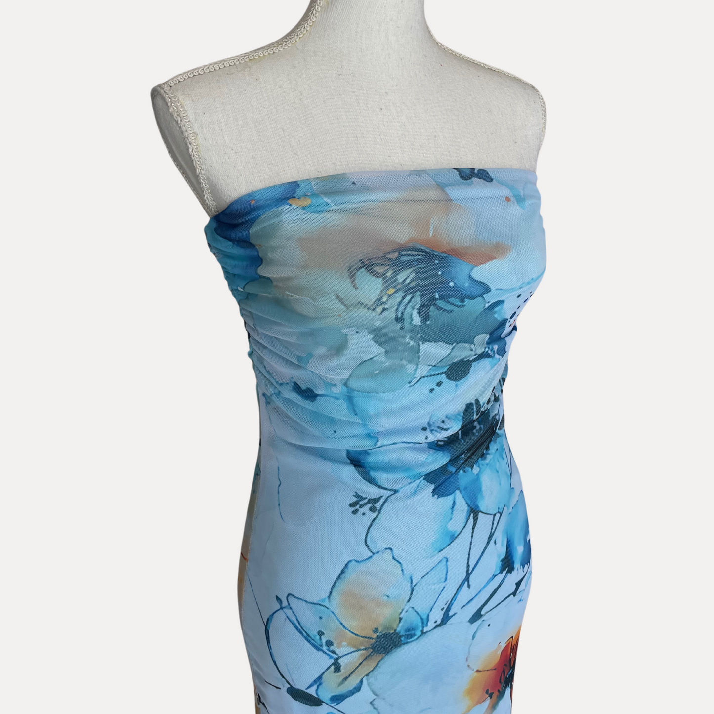 Vestido Strapless Mesh