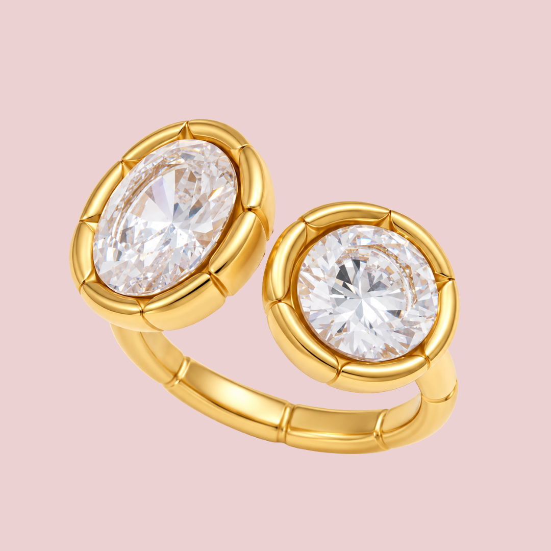 Anillo Doble Maxi Zirconia
