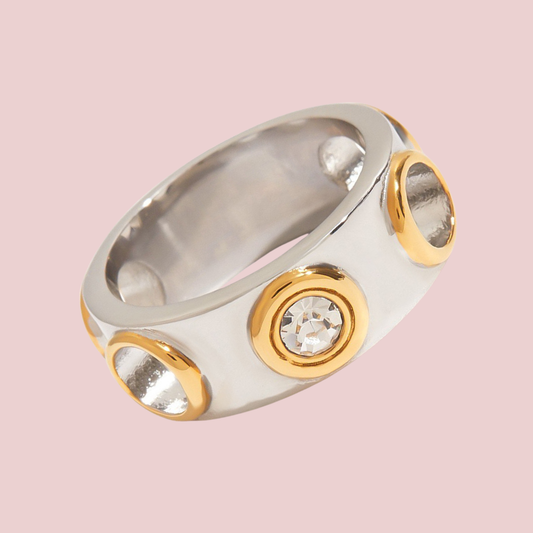 Anillo Bicolor Hoyuelos