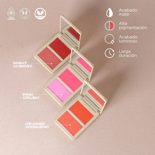 Rubor Dúo Allure Crema Y Polvo Compacto - Atenea