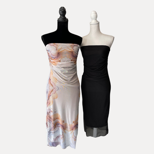 Vestido Strapless Mesh