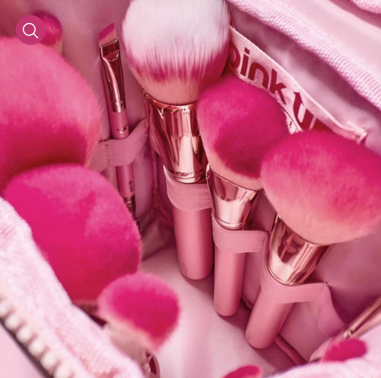 Set Brochas + Cosmetiquera Puffer - Pink Up