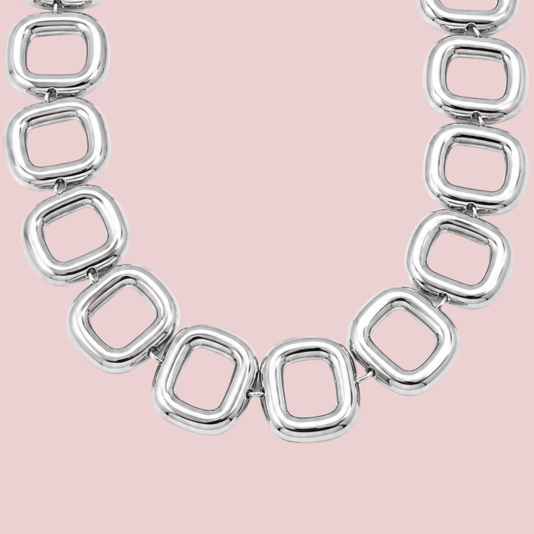 Collar Cuadri Chunky Silver