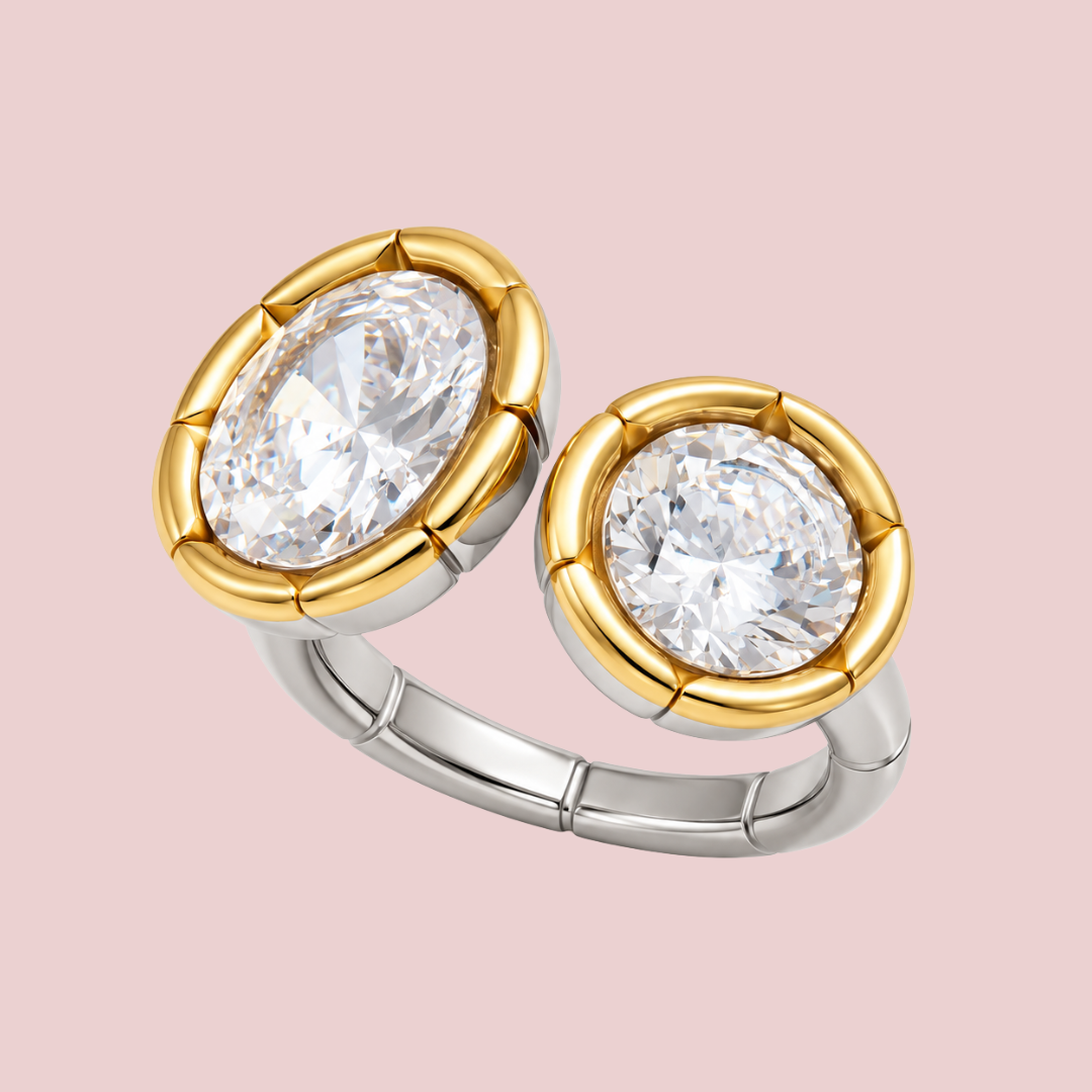 Anillo Doble Maxi Zirconia