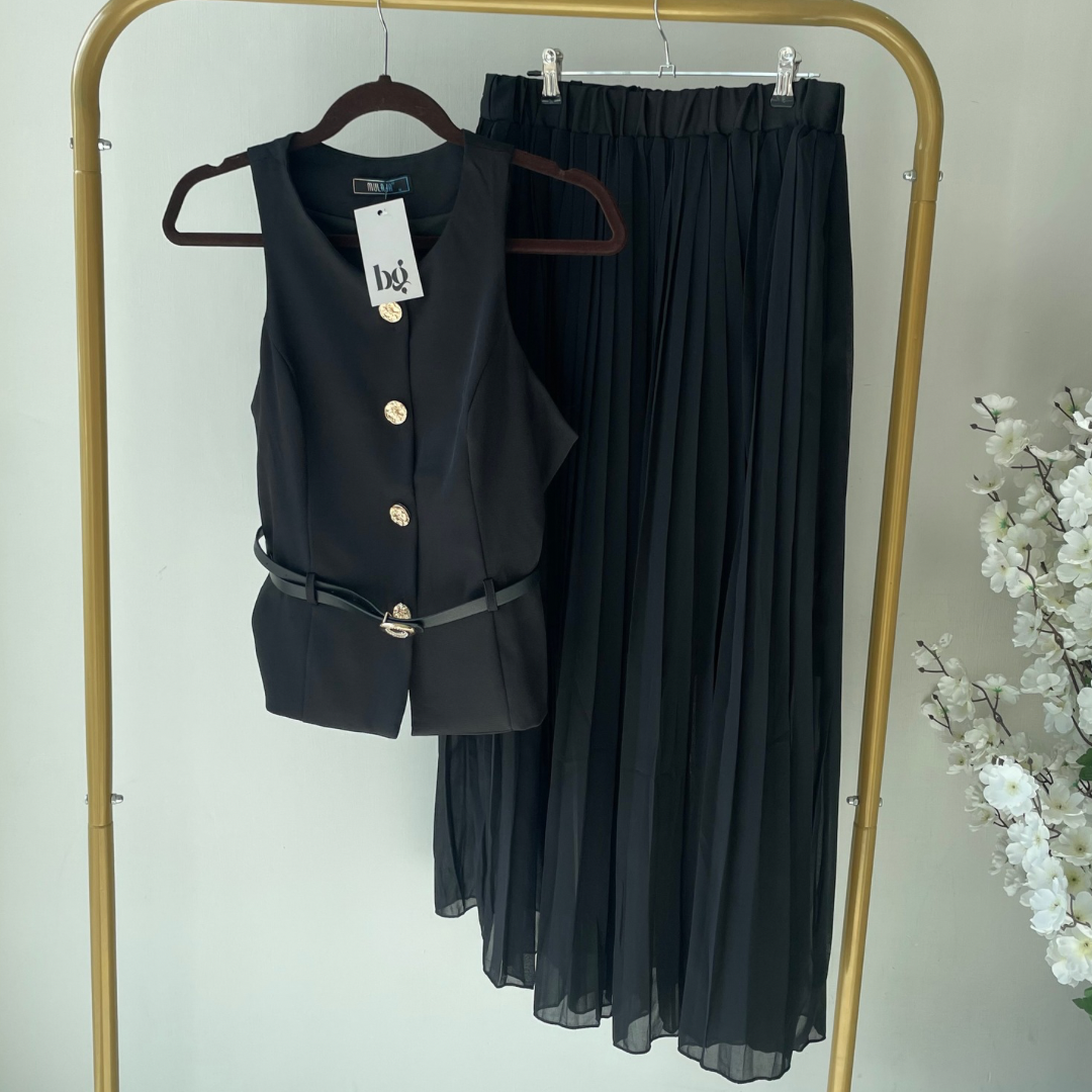 Blusa + Falda larga tableada