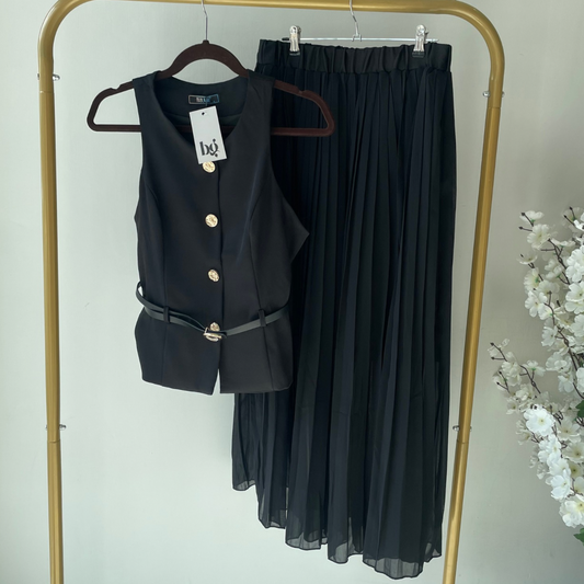 Blusa + Falda larga tableada