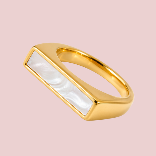 Anillo Barra Mármol Gold
