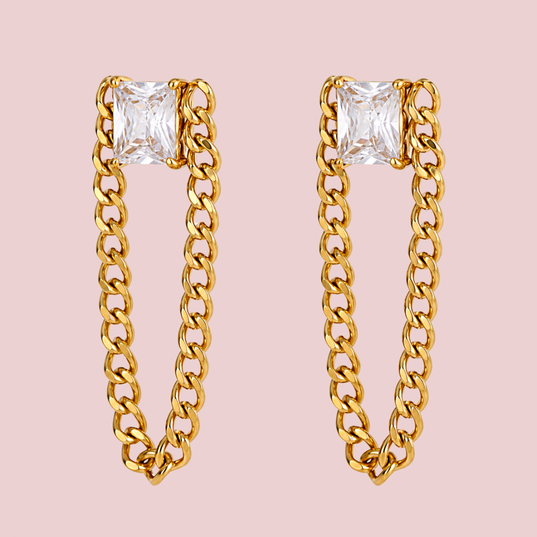 Aretes Chain Zirconia Maxi