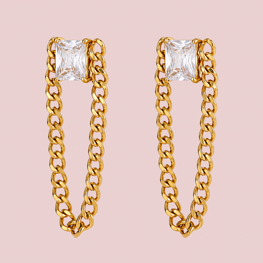 Aretes Chain Zirconia Maxi