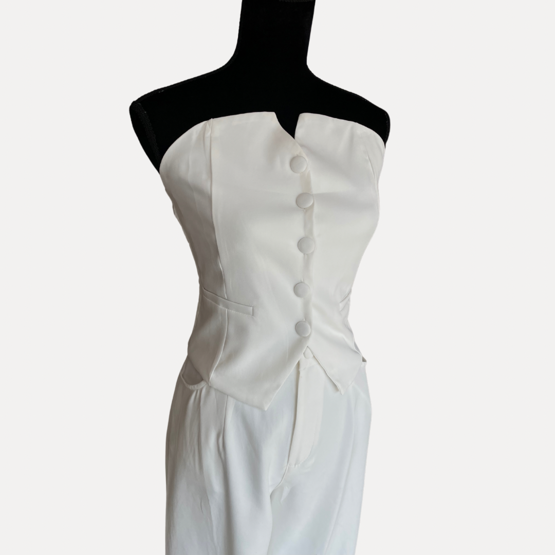 Set Chaleco Strapless y Pantalón