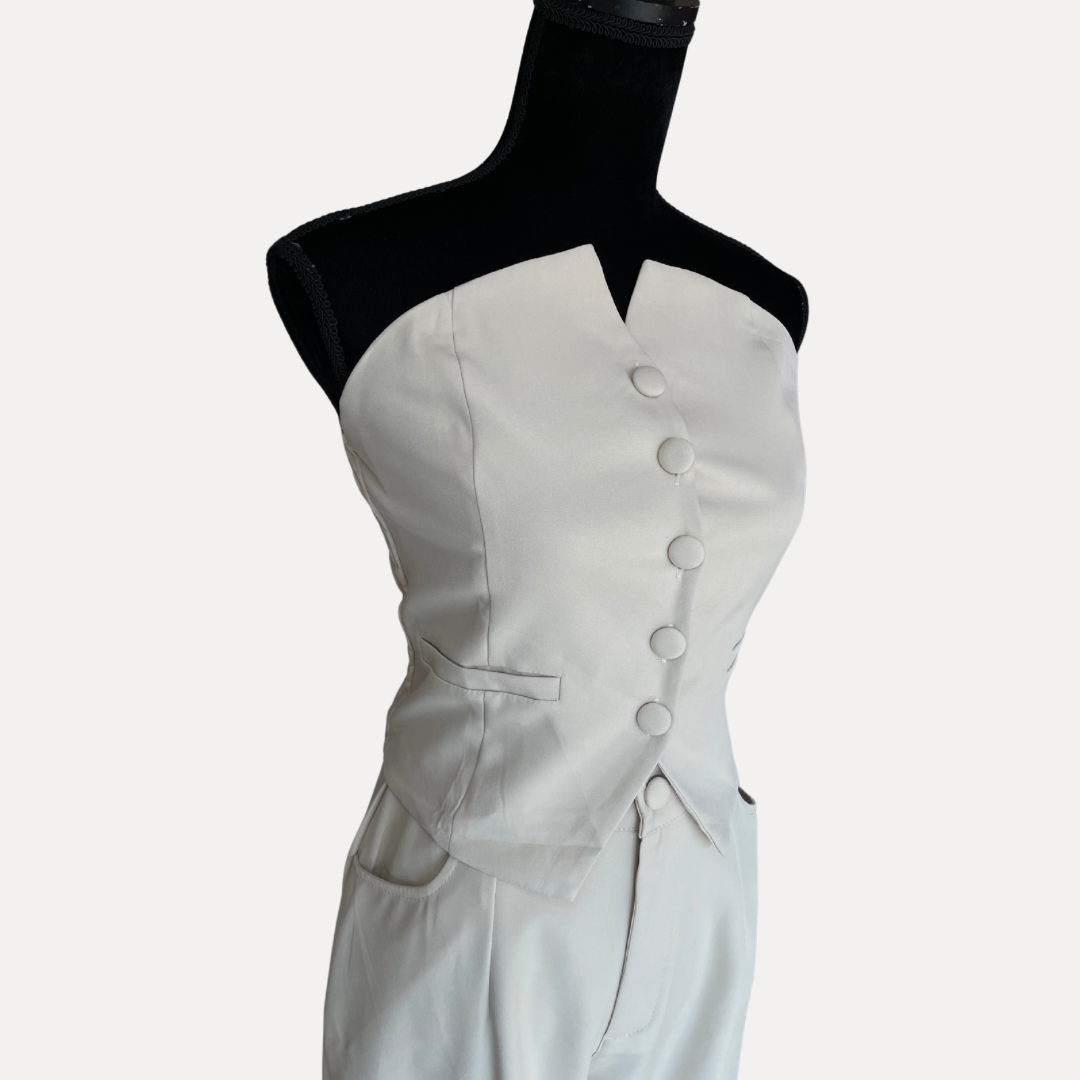 Set Chaleco Strapless y Pantalón
