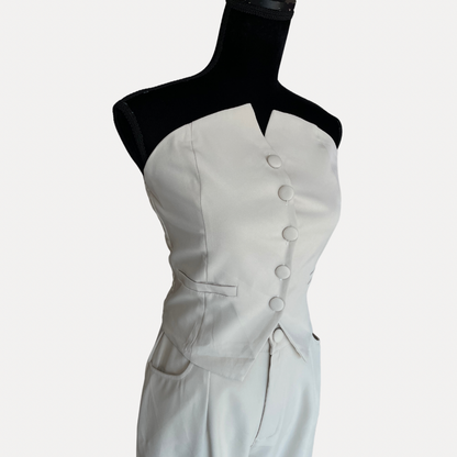 Set Chaleco Strapless y Pantalón