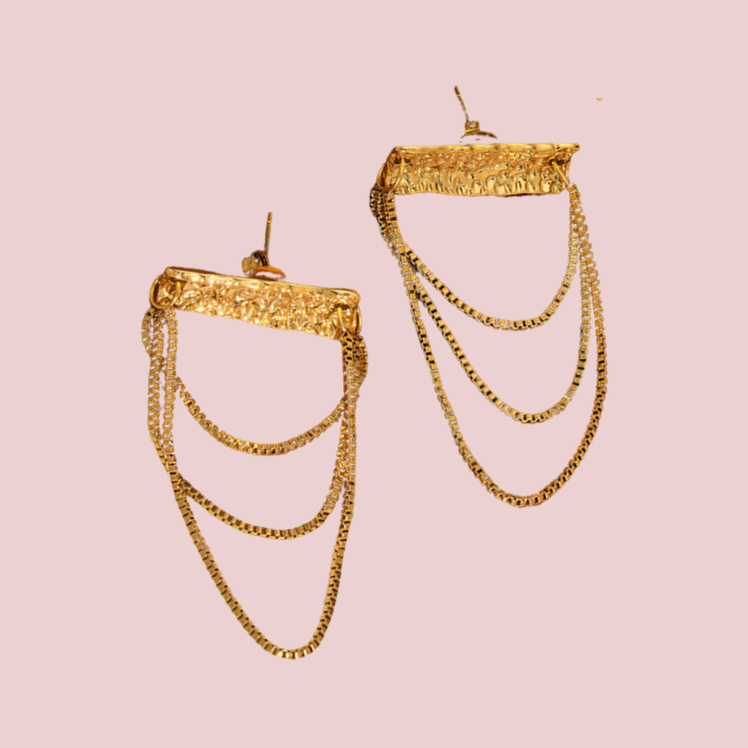 Aretes Barra Cadena
