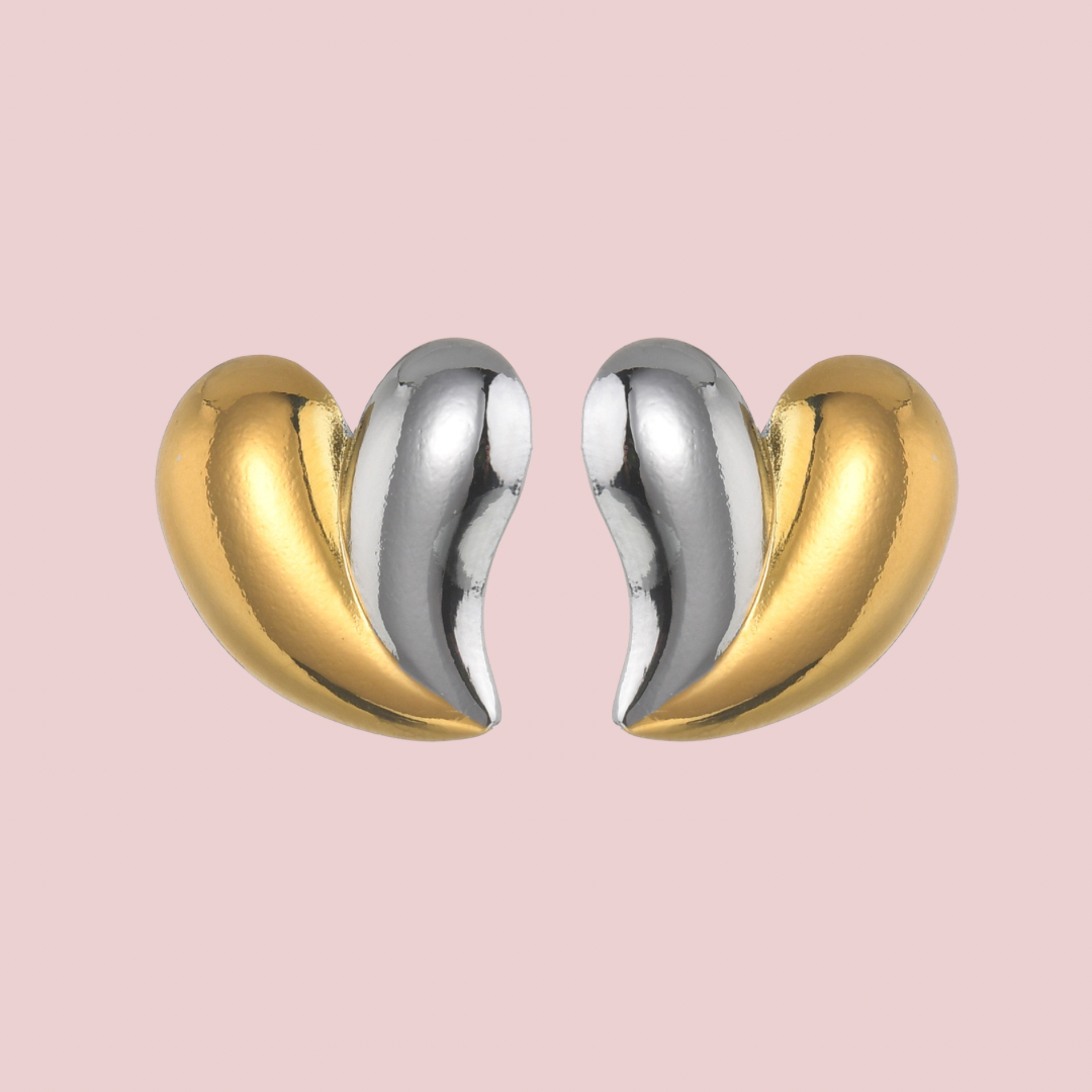 Aretes Corazón Bicolor