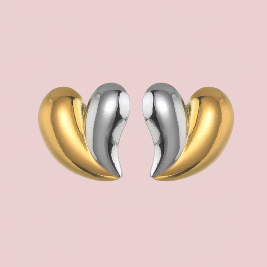Aretes Corazón Bicolor