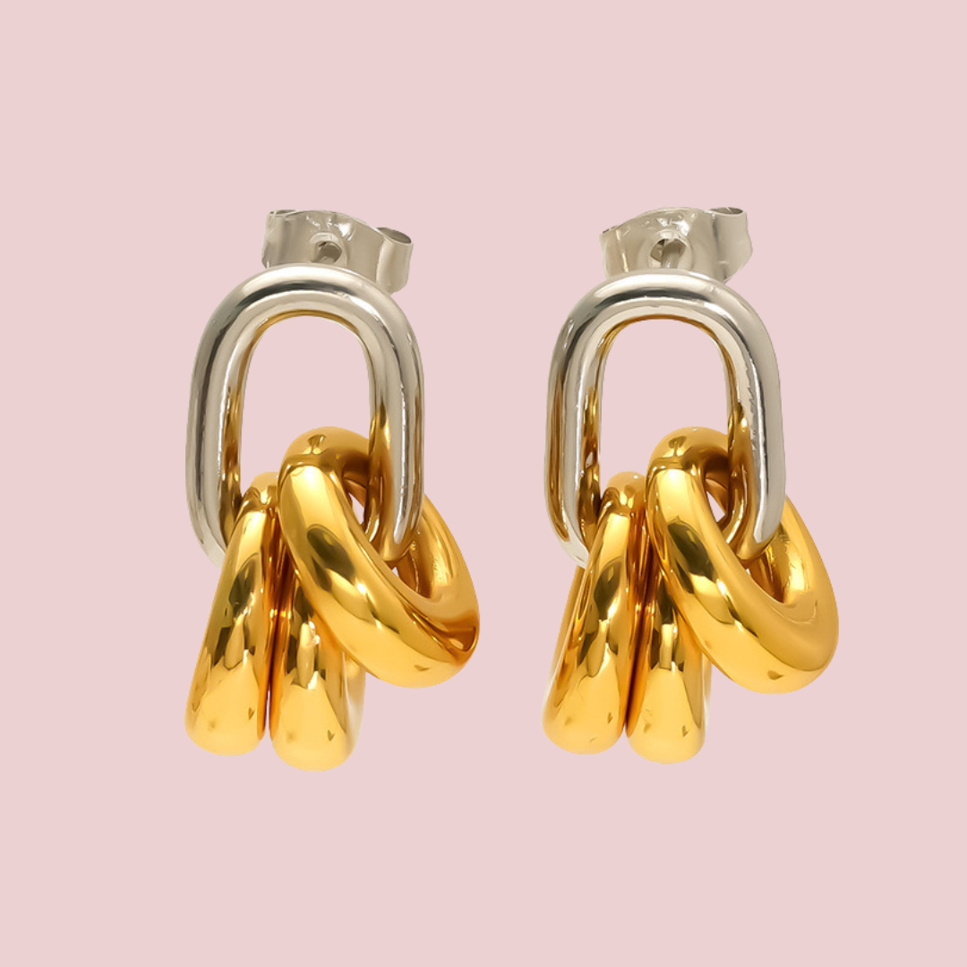 Aretes Donas Bicolor