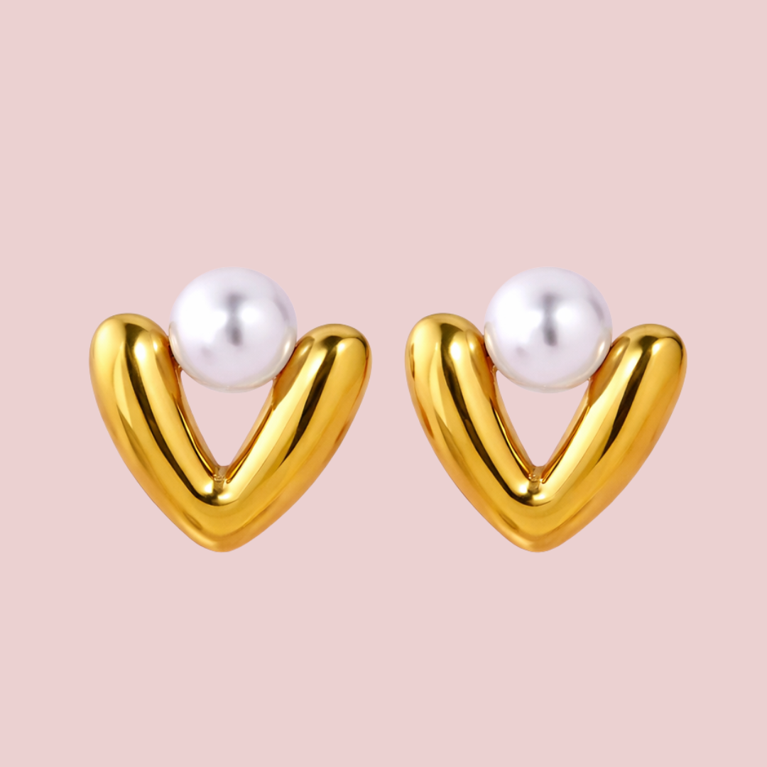 Aretes Corazón Perla