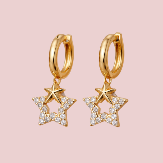 Hoops Doble Estrella Zirconia