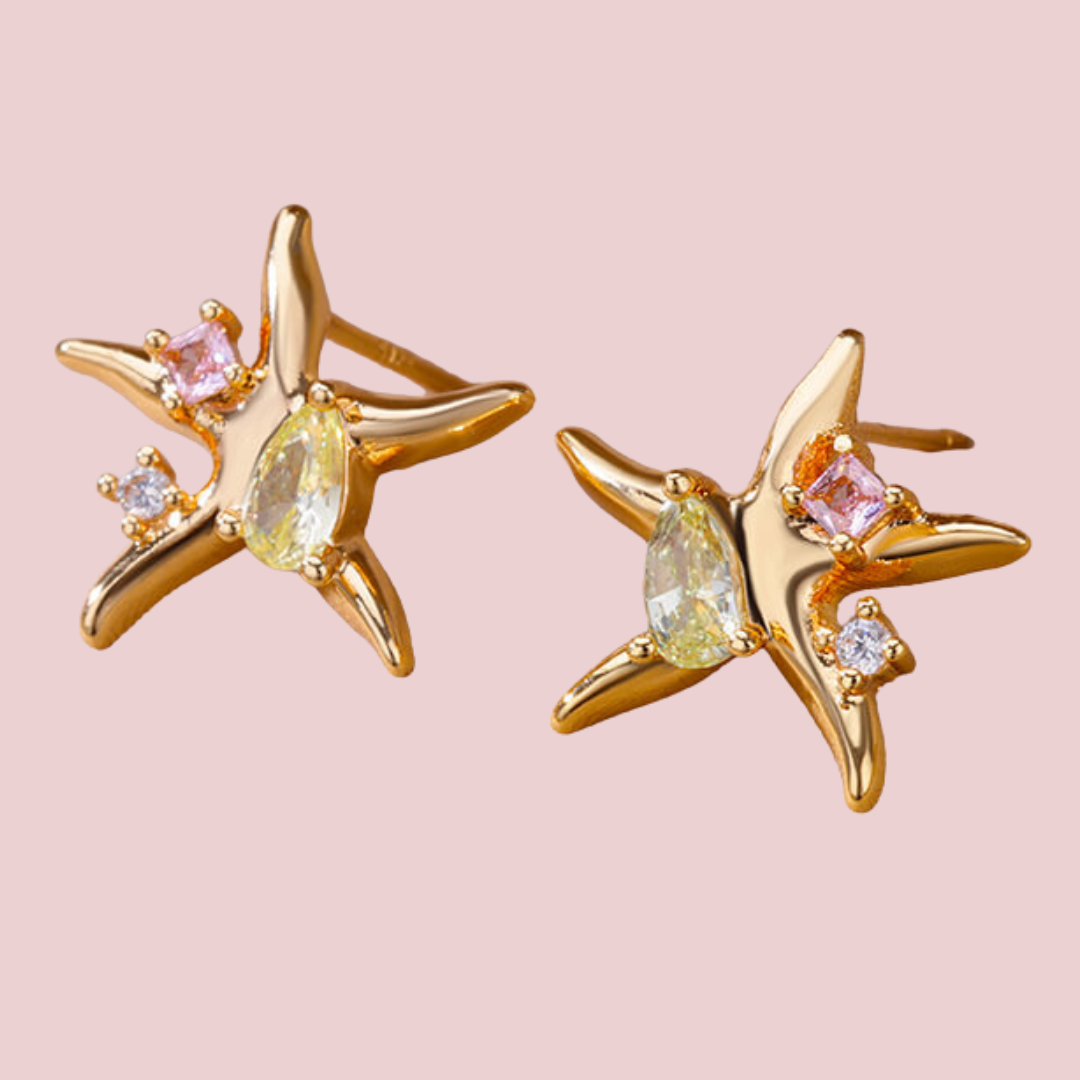 Aretes Estrella Mini Triple Zirconia