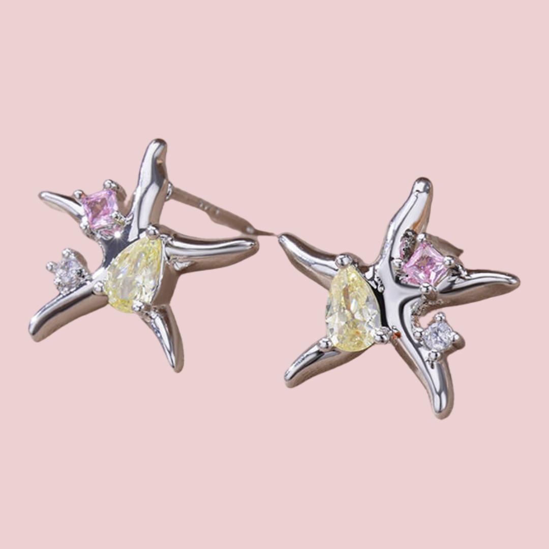 Aretes Estrella Mini Triple Zirconia