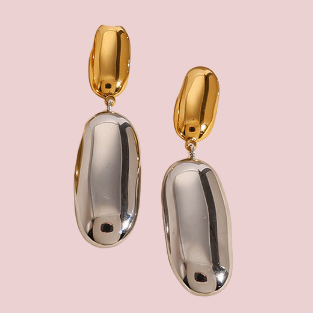 Aretes Oval Bicolor