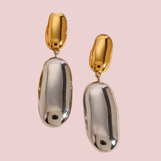 Aretes Oval Bicolor