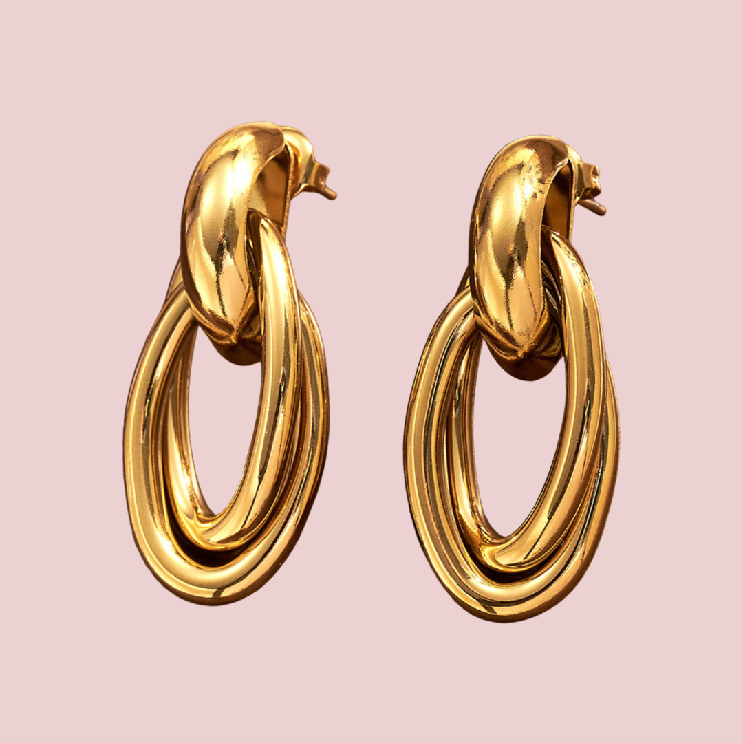 Aretes Ovali Doble