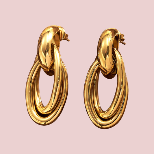 Aretes Ovali Doble