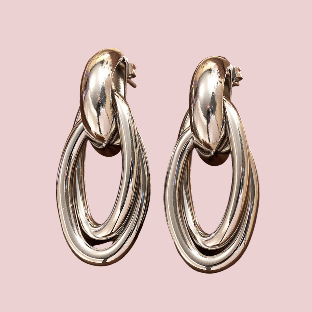 Aretes Ovali Doble