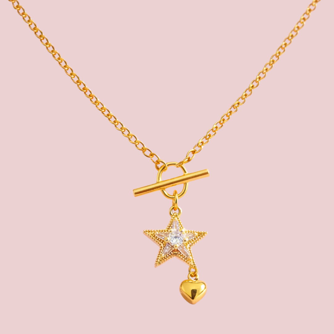 Collar Estrella Candado Zirconia