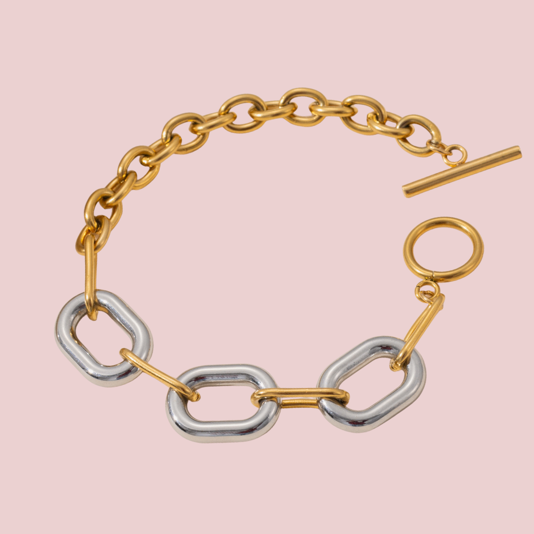 Pulsera Maxi Oval Bicolor