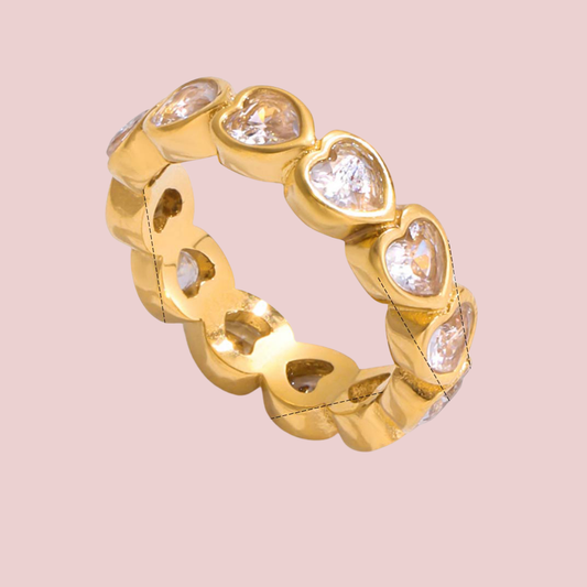 Anillo Corazones Zirconia