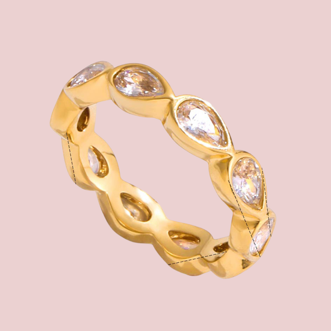 Anillo Ovales Zirconia