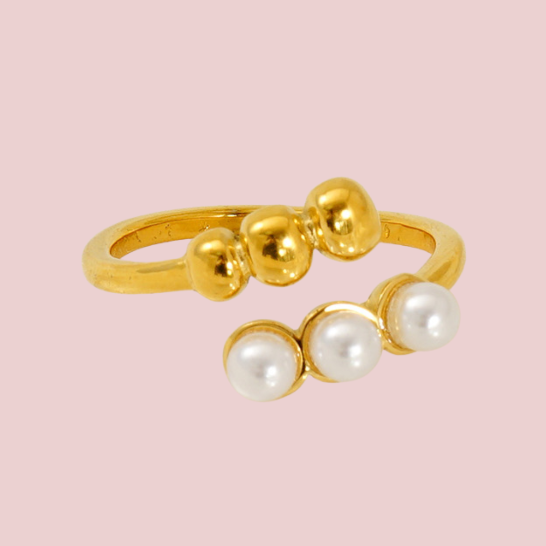 Anillo Dual Tres Perlas