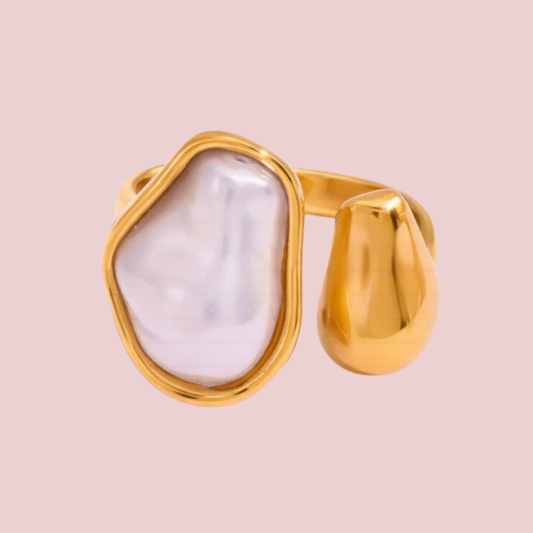 Anillo Oval Asimétrico Perla