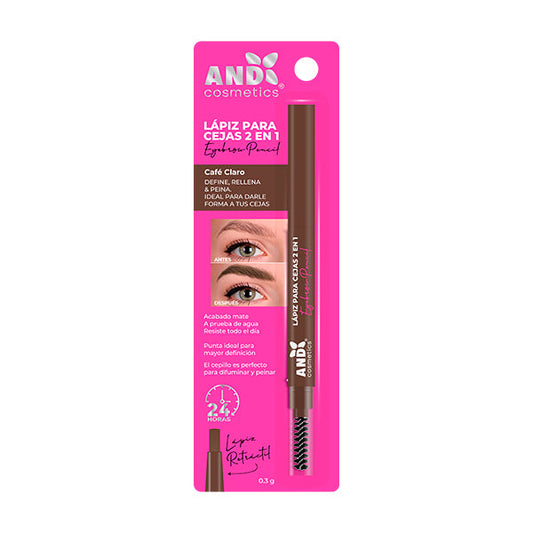 Lápiz Retráctil De Cejas 2 En 1 - AND Cosmetics
